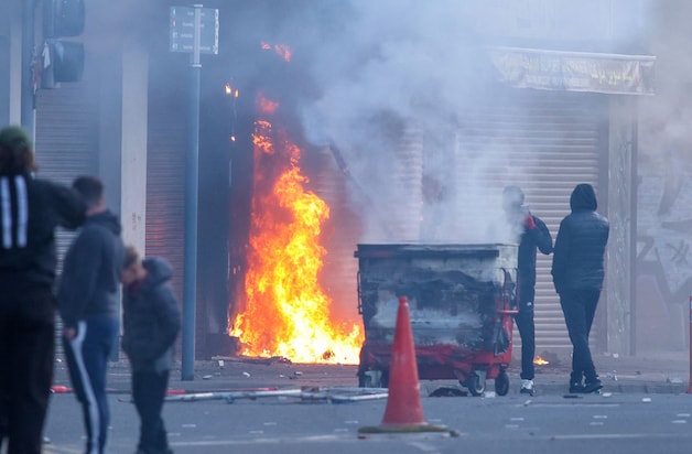 Arson mine a Middle Eastern supermarket in central Belfast.