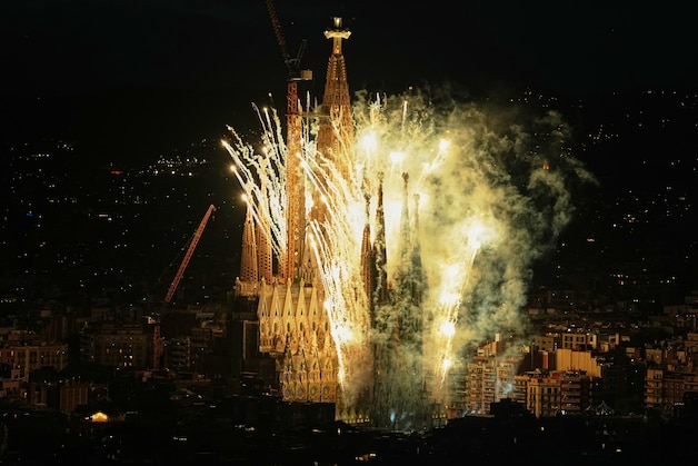 The blessing was accompanied by fireworks.