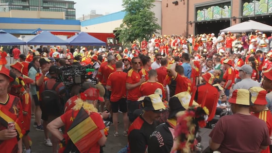 Belgian fans at the stadium in Seattle.
