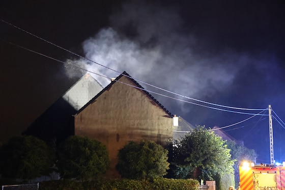 The fire started after lightning struck the house. 