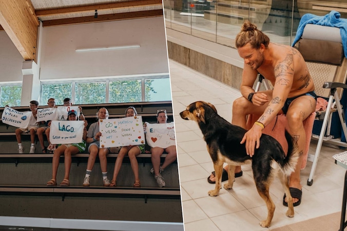 Atleet Matthieu Bonne (32) op recordkoers tijdens ‘7 day Pool Swim ...