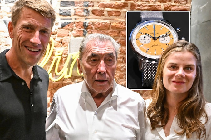 Kersvers bruidspaar Lotte Kopecky en Axel Merckx straalt, maar emotionele  Eddy Merckx gaat met alle aandacht lopen bij lancering uniek horloge |  Sport | HLN.be