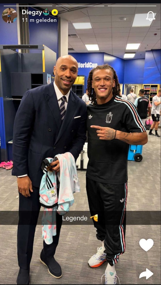Thierry Henry na afloop in de kleedkamer.