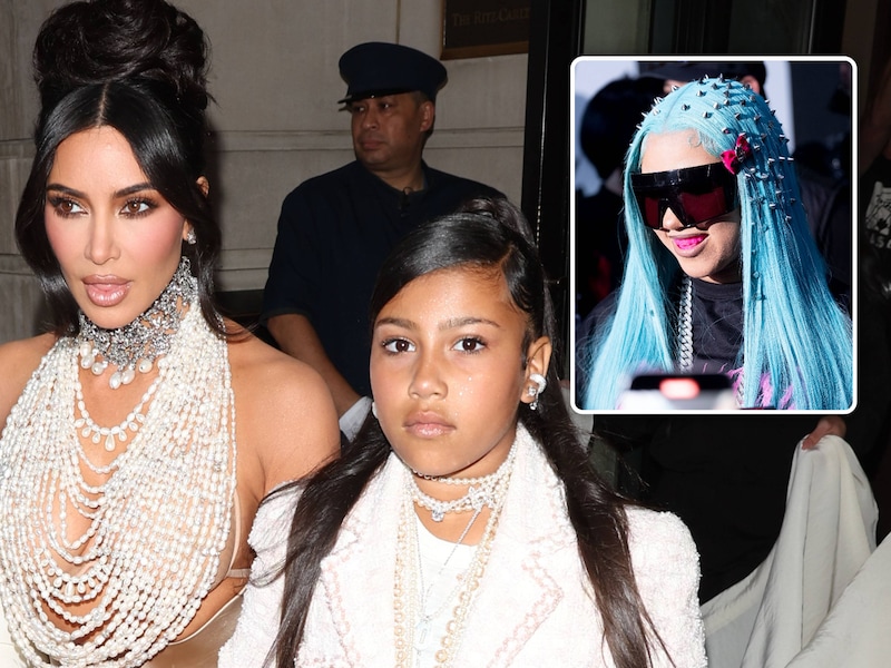 North West (13), de dochter van Kim Kardashian en Kanye West, slaat steeds meer haar vleugels uit. Met een eigen muziekcarrière, maar ook met een opvallende eigen stijl (zie kleine foto). 