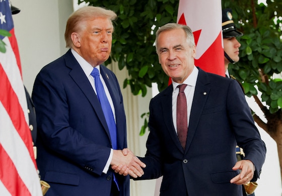 De Amerikaanse president Trump en de Canadese premier Carney in Washington in oktober vorig jaar.