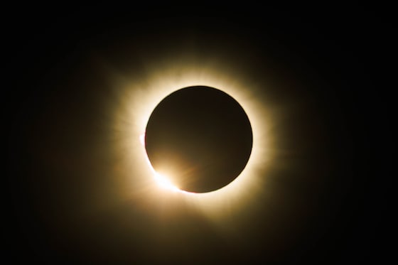 Zonsverduistering in Bragança, Portugal.