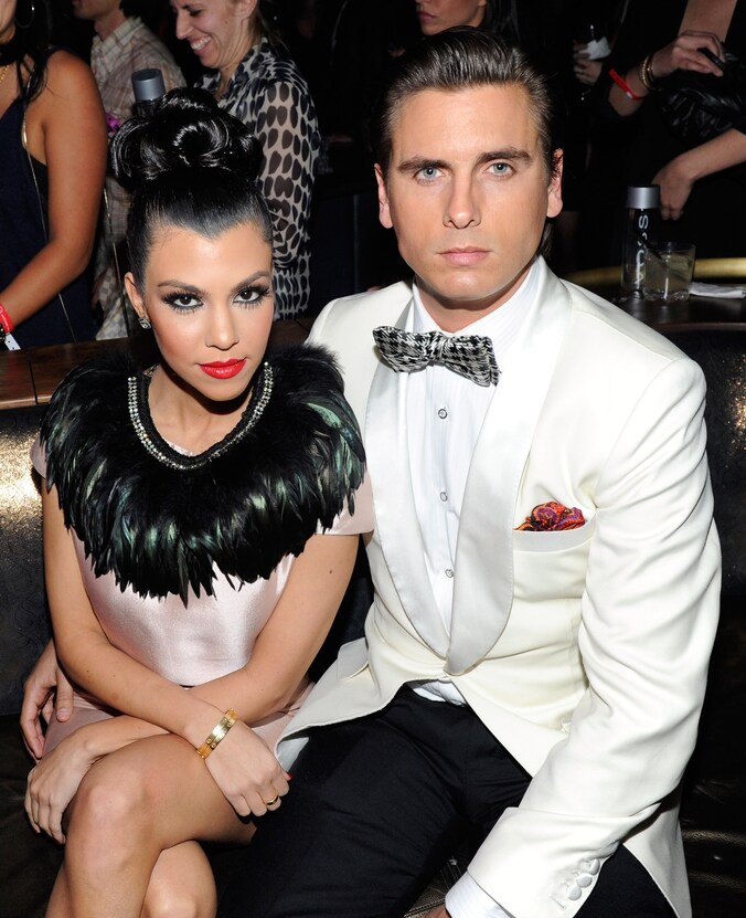 De trotse ouders: Kourtney Kardashian en vriend Scott Disick.