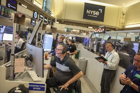 De aandelenbeurs in New York.