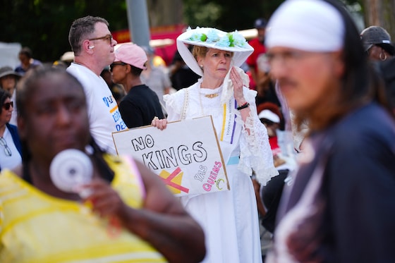 Deelnemers aan de 'Defend the vote'-demonstratie in Washington D.C.