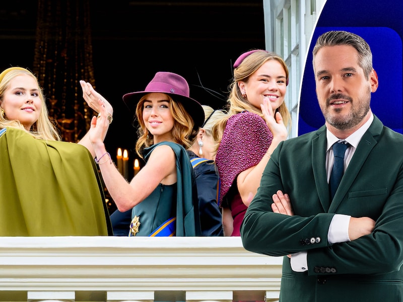 Kroonprinses Amalia (links) en haar zussen Alexia (midden) en Ariane (rechts) tijdens Prinsjesdag op het balkon van het koninklijk paleis.