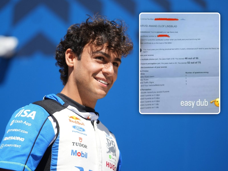 19 jaar en F1-piloot, maar hij mag nu pas leren autorijden: Arvid Lindblad doet wenkbrauwen fronsen met score op... theoretisch rijexamen