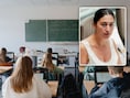 Een schoolklas. Kleine foto: Vlaams minister van Onderwijs Zuhal Demir (N-VA).