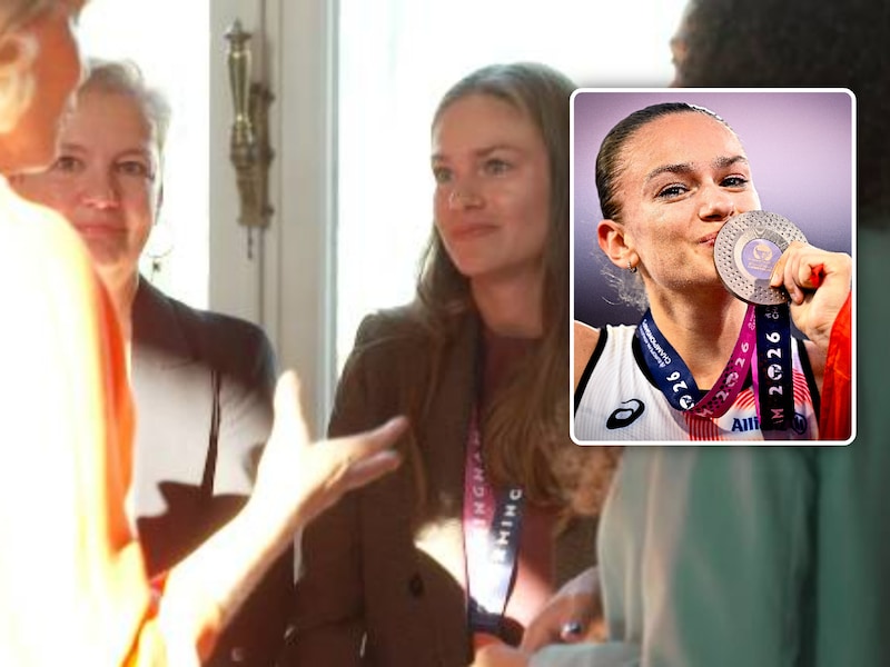 Jana Van lent over babbeltje met koningin Mathilde tijdens huldiging voor EK-brons: “Dit betekent heel veel als atleet”