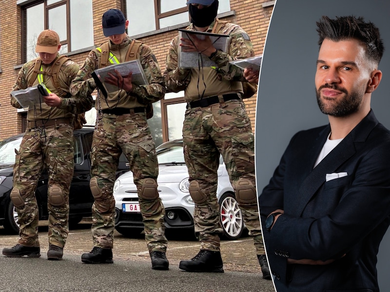 Jonge militairen in Antwerpen. Rechts: HLN-arbeidsexpert Stijn Baert. 