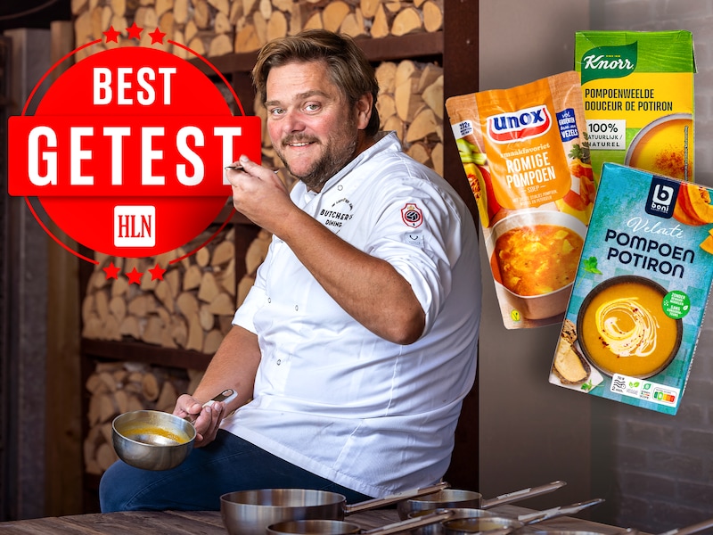 “Deze kan ik perfect thuis op tafel zetten”: chef proeft 10 pompoensoepen uit de winkel, buist er 2 en geeft één 9/10