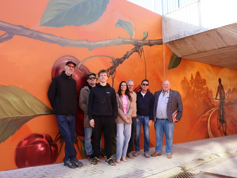 Streetart brengt verhaal van Fruitspoor tot leven in fietstunnel in Tongeren-Borgloon