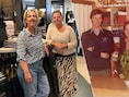 De zussen Ellen en Katia Wegman in de huidige winkel Benny Sport., De ouders bijna een halve eeuw geleden in hun eerste winkel.
