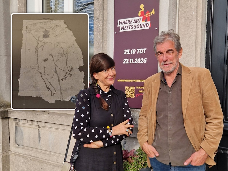 Keith Richards tekende in 2007 op vloer in Vilvoorde, nu hangt uniek Stones-relikwie in Ronse: “Veel muzikanten maken kunst voor een optreden”