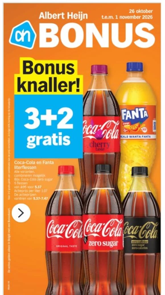 Albert Heijn stunt met 3+2 gratis op Coca-Cola: “Op deze verpakking was ...