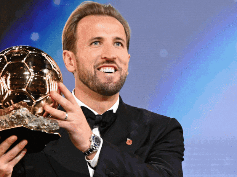 Zijn Ballon d’Or was niet het enige dat schitterde: Harry Kane pronkt met peperduur Rolex-horloge van meer dan 1 miljoen euro