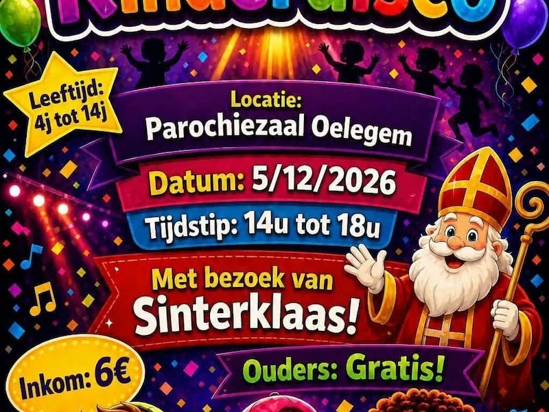 De Ambiance Fabriek organiseert Sinterklaasfuif in Oelegemse parochiezaal (en daarna komt er nog een vervolg voor de volwassenen)