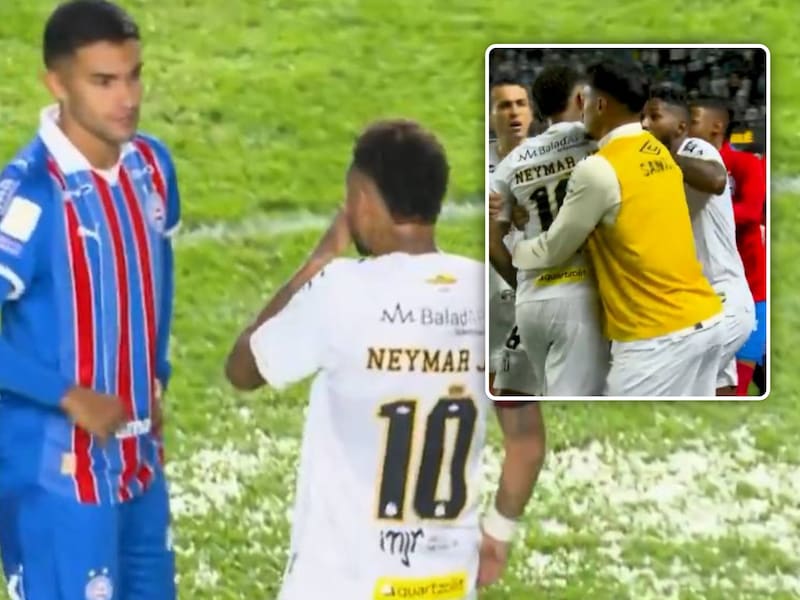 KIJK. Hij verliest nog maar eens zijn zelfbeheersing: Neymar moet gekalmeerd worden na opvallende rode kaart