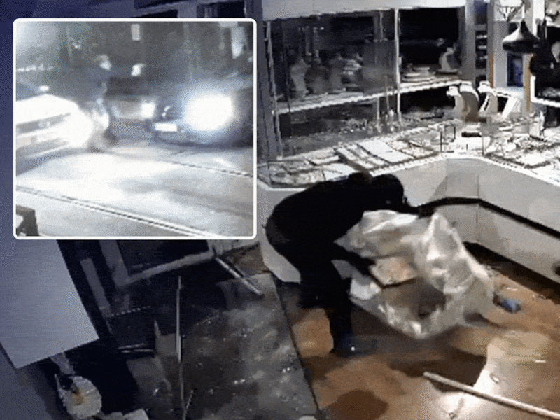 Videobeelden tonen hoe inbrekers buit van 1 miljoen euro maken bij Gentse juwelier: politie houdt hen onder schot, maar daders kunnen ontkomen