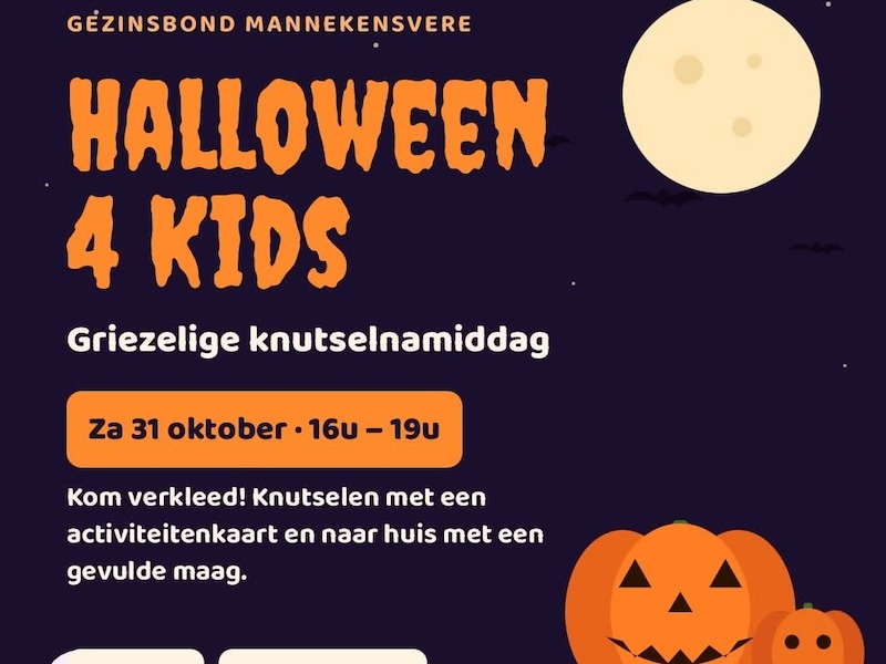 Gezinsbond Mannekensvere organiseert Halloween 4 Kids op 31 oktober