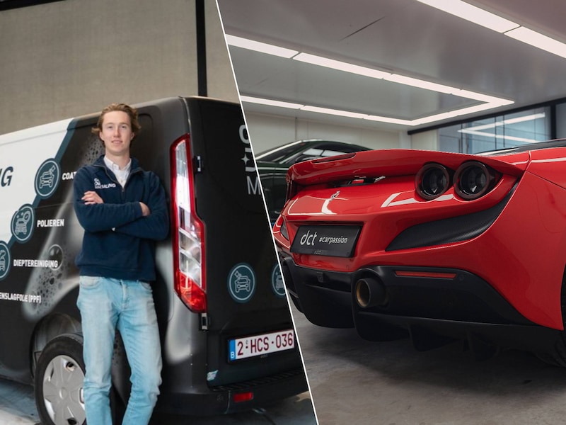 Als tiener waste hij de bestelwagens van zijn vader, nu neemt Timo (21) de chicste wagens onder handen: “Even blij met een Volvo als met een Ferrari”