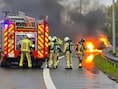 Auto in lichterlaaie op afrit E17 in Kruisem