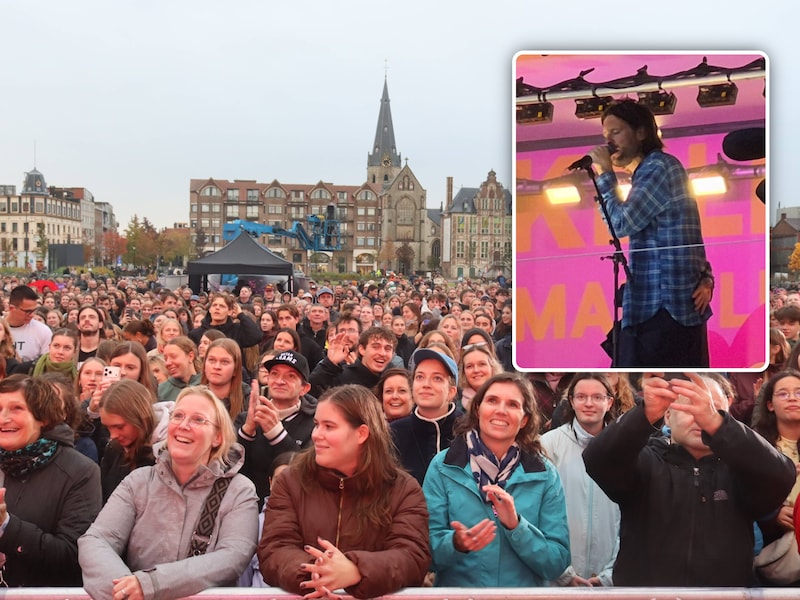KIJK. Bazart speelt gratis concert op Grote Markt: fans laten zich niet afschrikken door regenweer