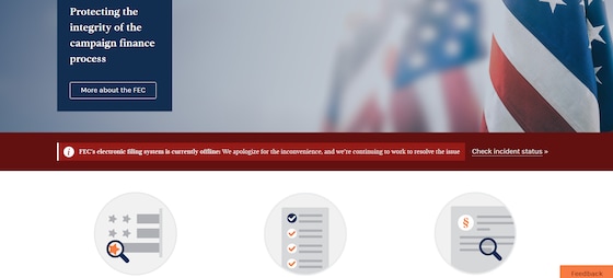 Op de site verschijnt deze boodschap