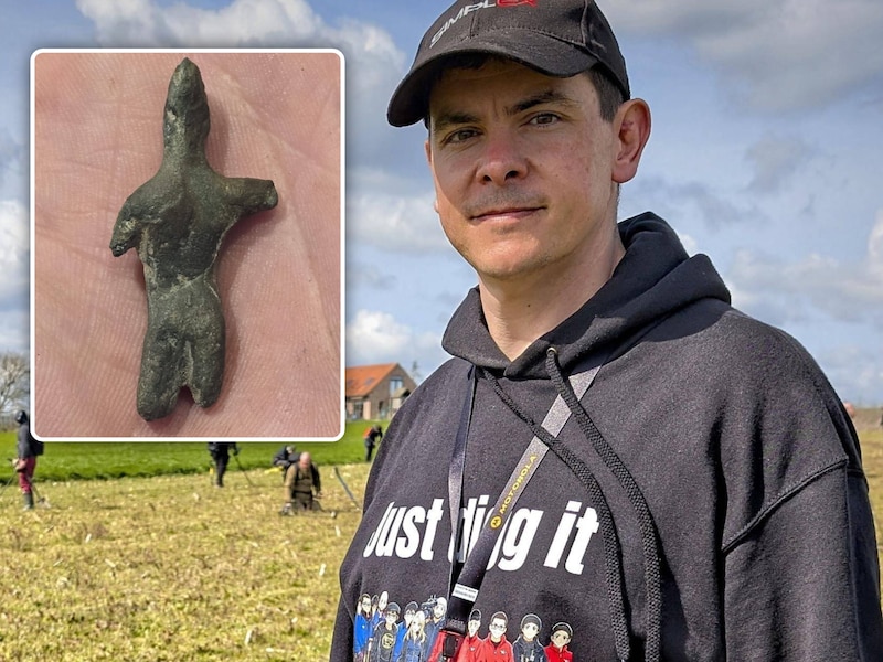 Amine (44) vindt 1.800 jaar oud beeldje van Romeinse oorlogsgod Mars in Sint-Denijs: “Mogelijk gemaakt in bronsgieterij in Kruisem”