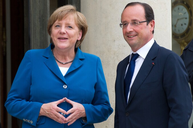 Angela Merkel en Francois Hollande.