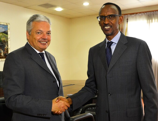 Dider Reynders en de Rwandese president Kagame in beter tijden.