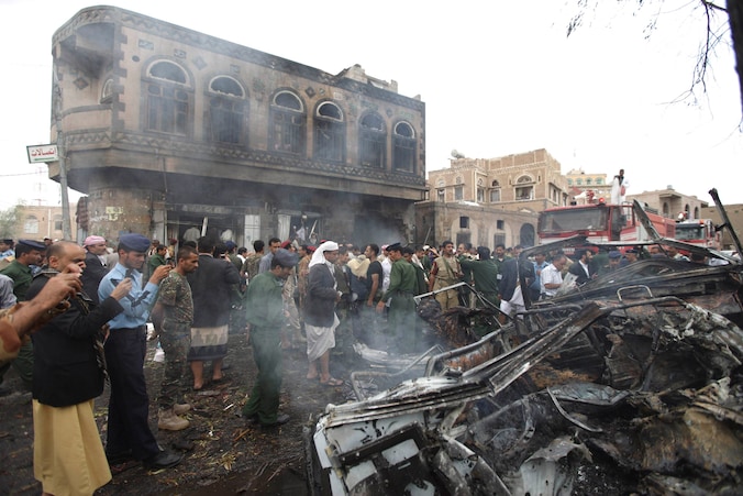 Archiefbeeld van een aanslag van al-Qaida in Jemen.