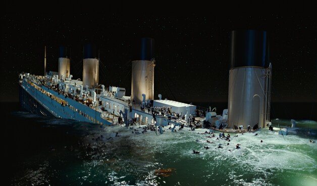 Een beroemde scène uit de film 'Titanic'