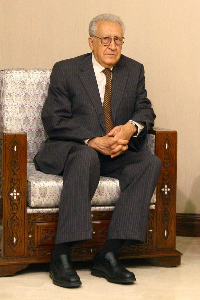 Lakhdar Brahimi op 13 september in Damascus.