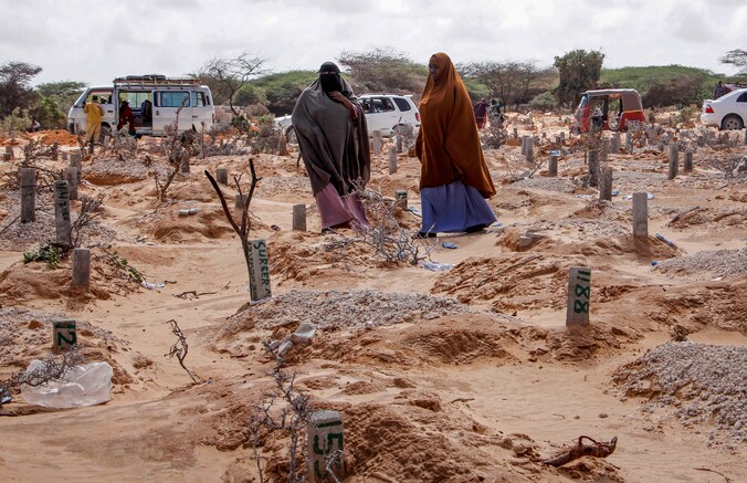 Een begraafplaats in Mogadishu, de hoofdstad van Somalië.