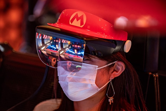 Super Nintendo World: een virtual reality-bril wordt gebruikt in een attractie. 