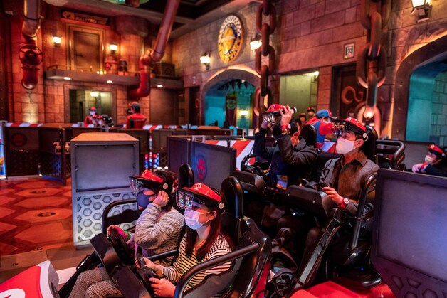 Super Nintendo World: een virtual reality-bril wordt gebruikt in een attractie. 