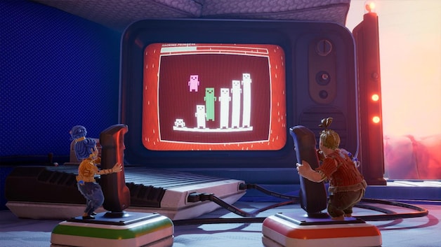 Alles in huis, zoals deze fictieve eighties-gameconsole, is bijna onoverkomelijk groot.