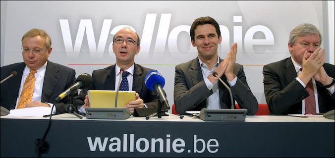 Energieminister Jean-Marc Nollet met minister-president Rudy Demotte.
