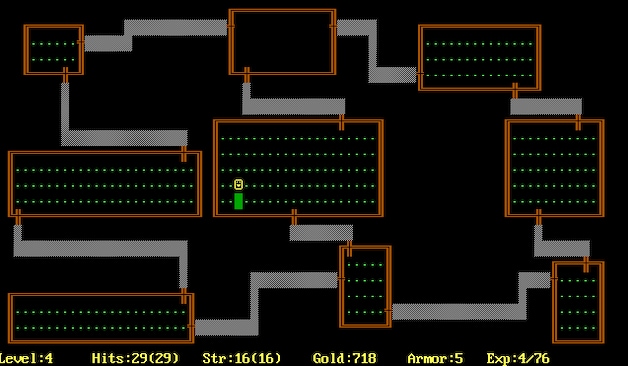 Visueel doodeenvoudig, maar wel in staat om een heel genre in gang te trekken: 'Rogue' (1980).