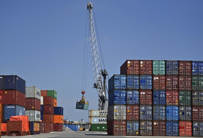 Containers in de haven van Antwerpen.