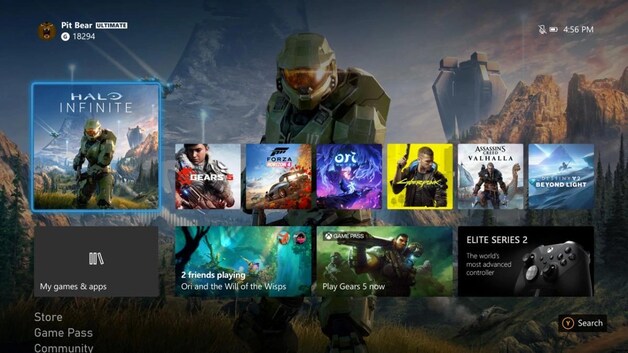 De interface van Xbox Game Pass.