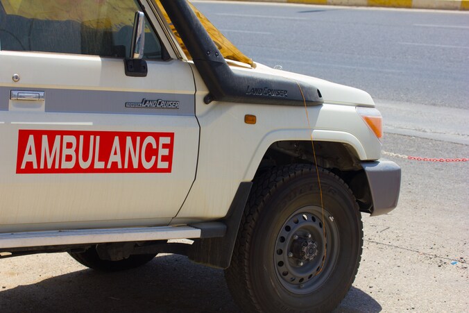 Een ambulance in Erbil. Archiefbeeld.