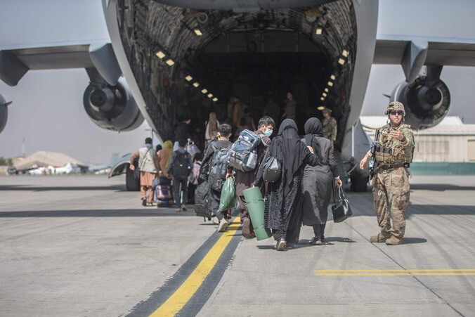 Een beeld van de Amerikaanse evacuatie.