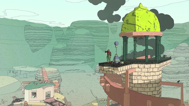 De decors zijn letterlijk gaan lopen uit strips van Jean 'Moebius' Giraud.