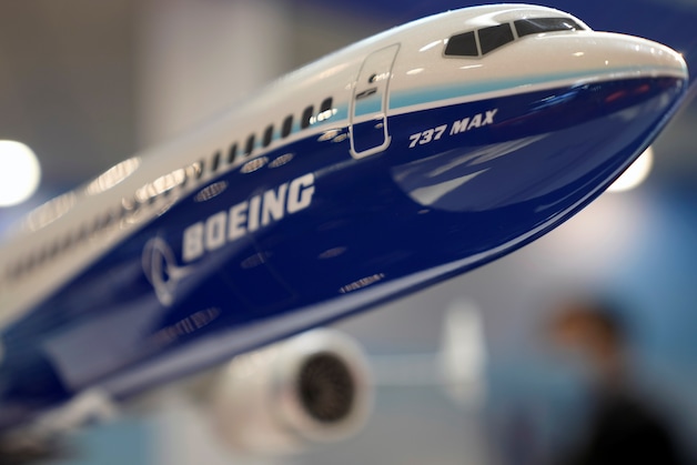 Een model van de Boeing 737 MAX.